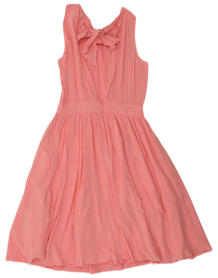 Benetton Damen Neckholder-Kleid UK 10 Small Rosa Viskose