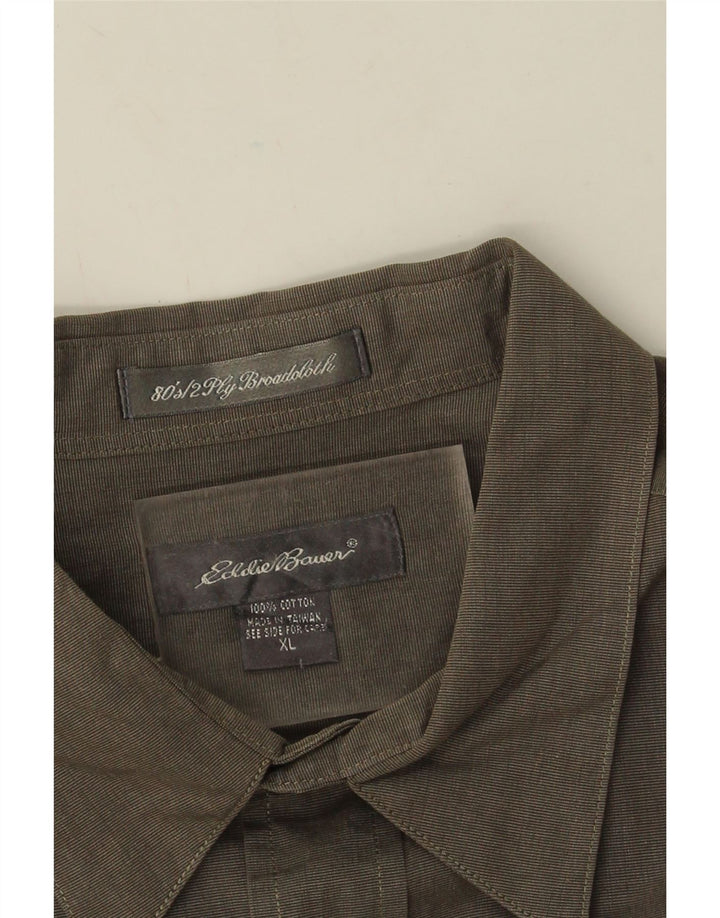 Eddie Bauer Herrenhemd XL Khaki Baumwolle
