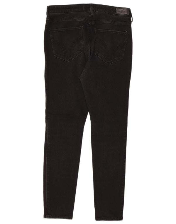 Hollister Damen High Waist Super Skinny Jeans W29 L26 Schwarz Baumwolle