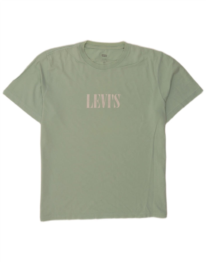 Levi's Herren Relaxed Fit Graphic T-Shirt-Oberteil aus mittelgrüner Baumwolle