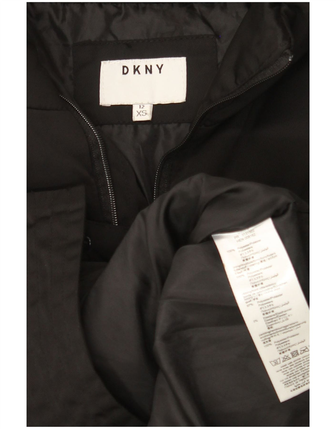 DKNY Wattierte Jacke für Mädchen, 11–12 Jahre, XS, Schwarz, Polyester