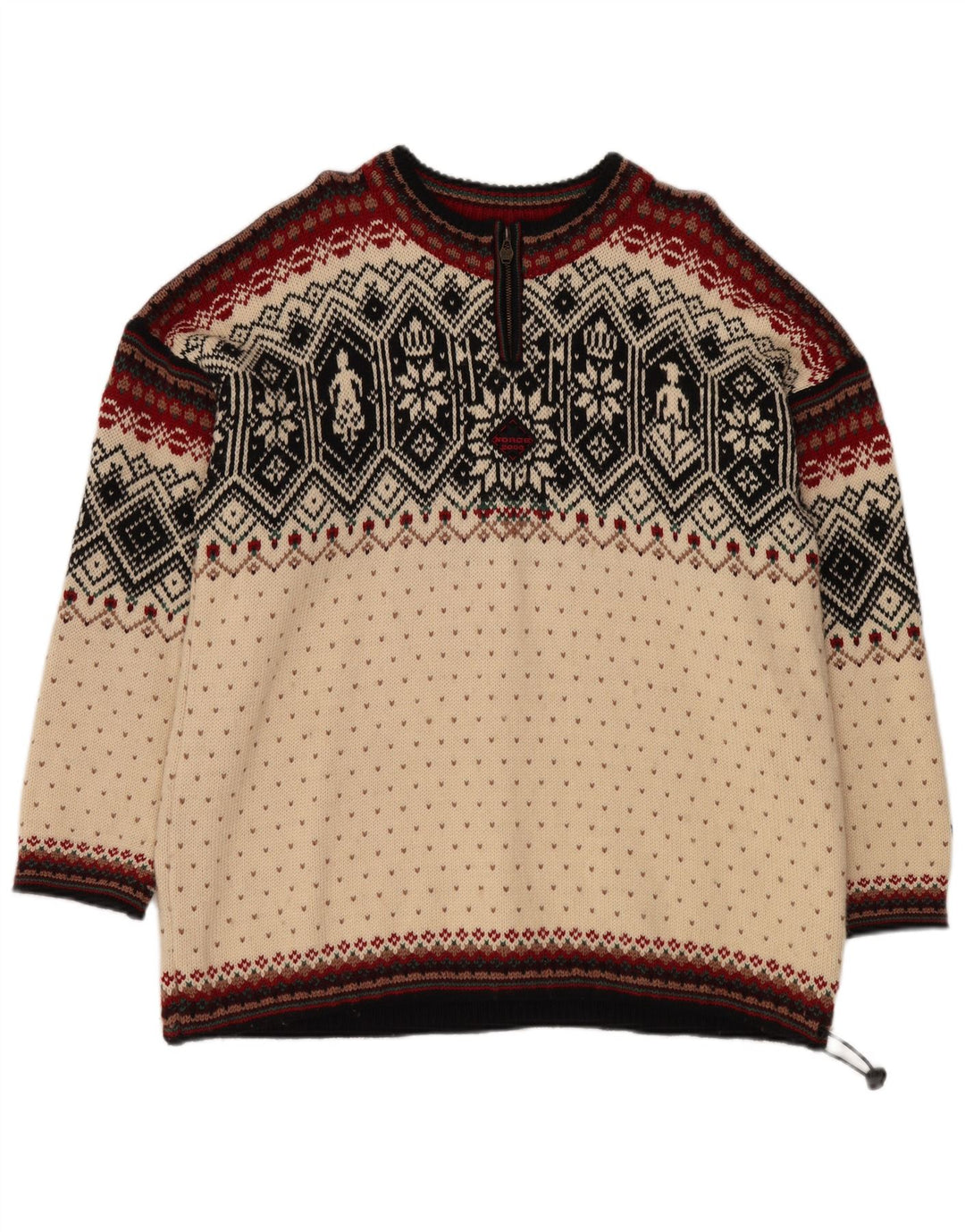 DALE OF NORWAY Herren-Pullover mit Reißverschluss, XL, Off-White, Fair Isle
