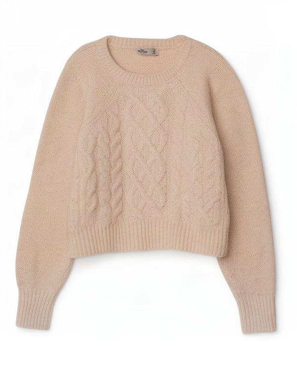 Hollister Damen-Pullover, bauchfrei, übergroß, U-Boot-Ausschnitt, Gr. 6, XS, gebrochenes Weiß