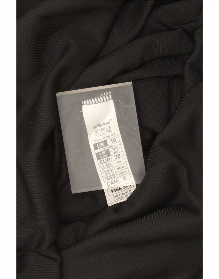 Marks & Spencer Damen Maxikleid UK 10 Small Schwarz Nylon