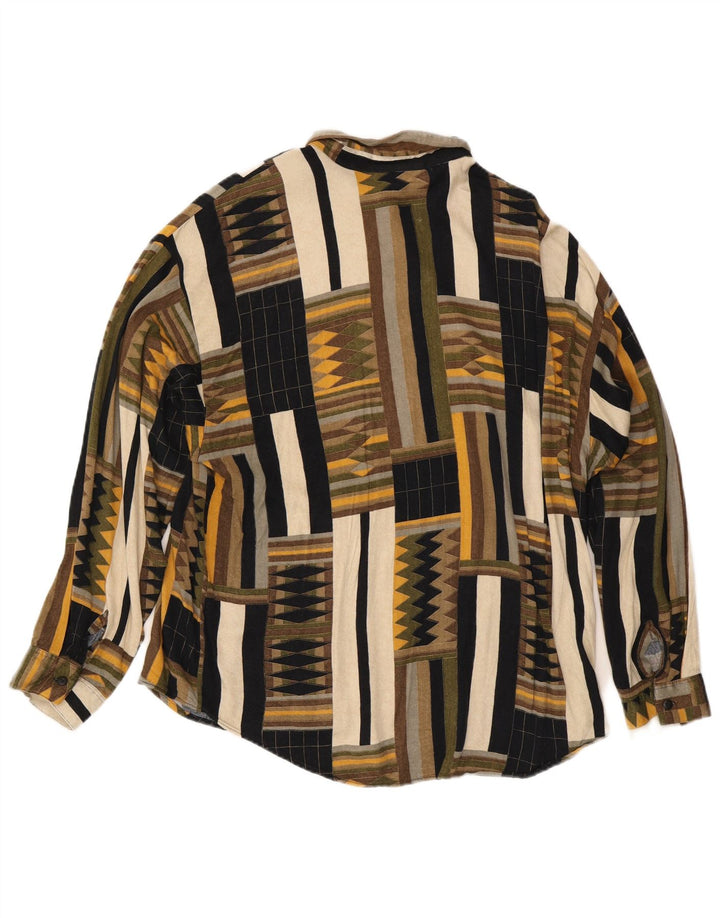 Hutspah Herrenhemd XL Mehrfarbiges geometrisches Rayon