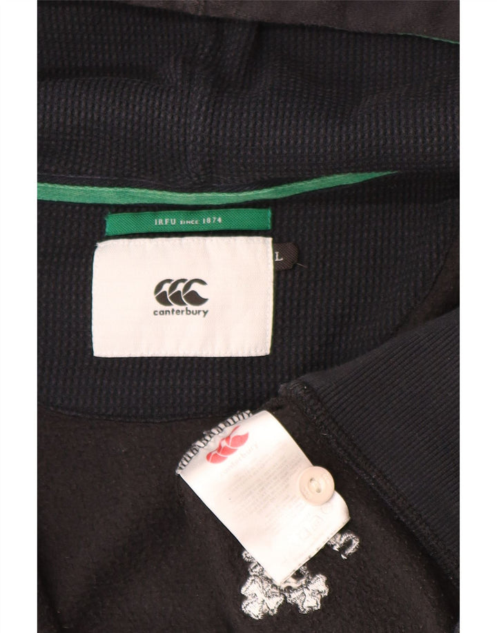 CANTERBURY Herren-Kapuzenpullover mit Reißverschluss, groß, aus schwarzer Baumwolle