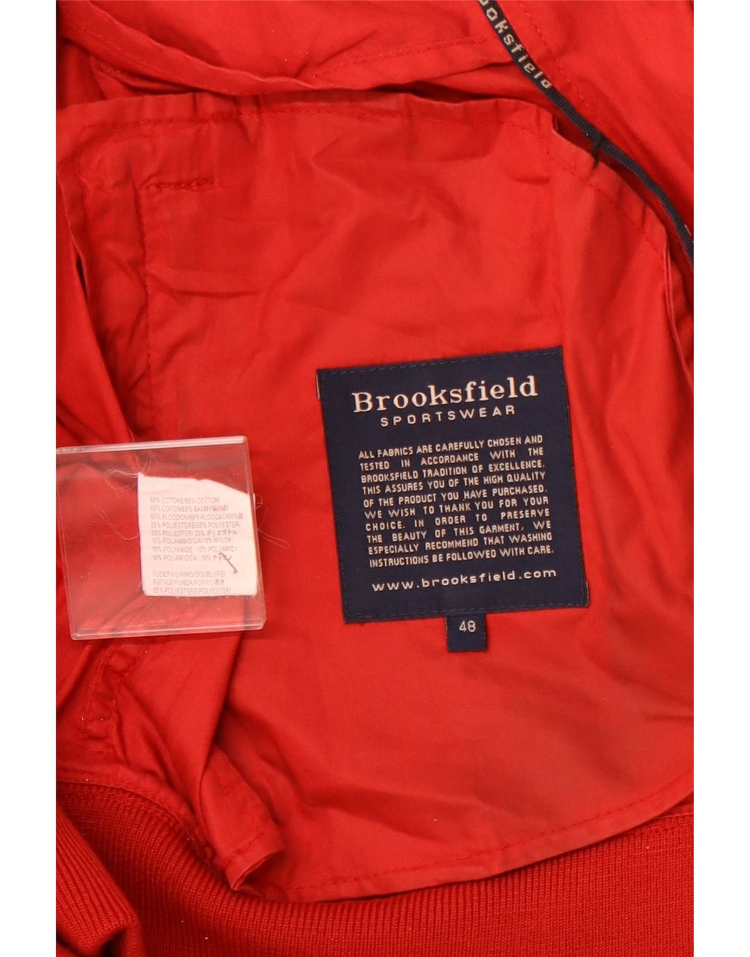 BROOKSFIELD Damen Bomberjacke IT 48 XL Rote Baumwolle