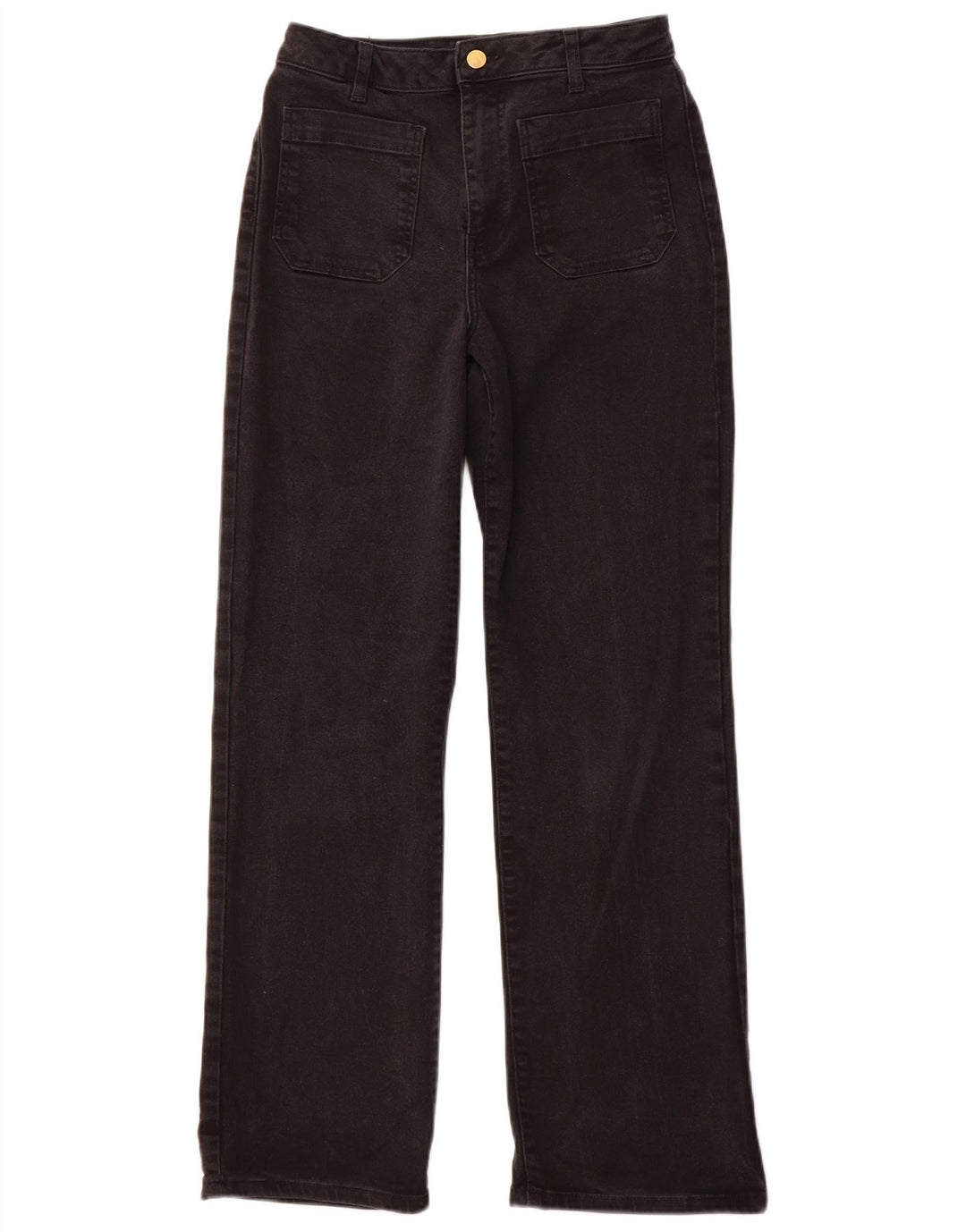 MINT VELVET Damen-Jeans mit hoher Taille und geradem Bein, UK 10, Größe S, W28, L30, Schwarz