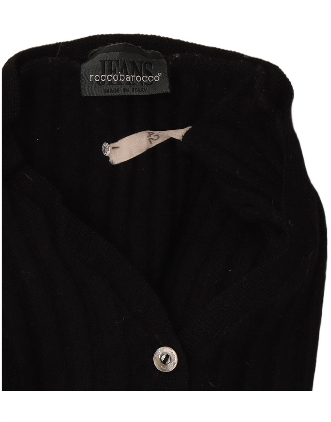 Roccobarocco Damen Crop Cardigan Pullover IT 42 Medium Schwarz