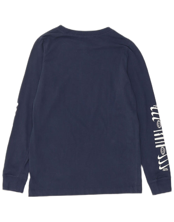 Nike Langarm-Oberteil mit Grafik für Jungen, 10–11 Jahre, mittelmarineblaue Baumwolle