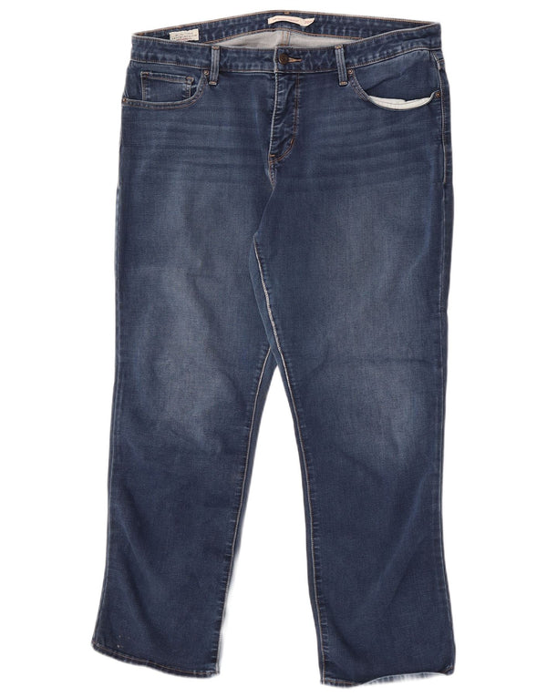 Levi's Damen 314 Shaping Straight Jeans US 20 3XL W40 L30 Blaue Baumwolle