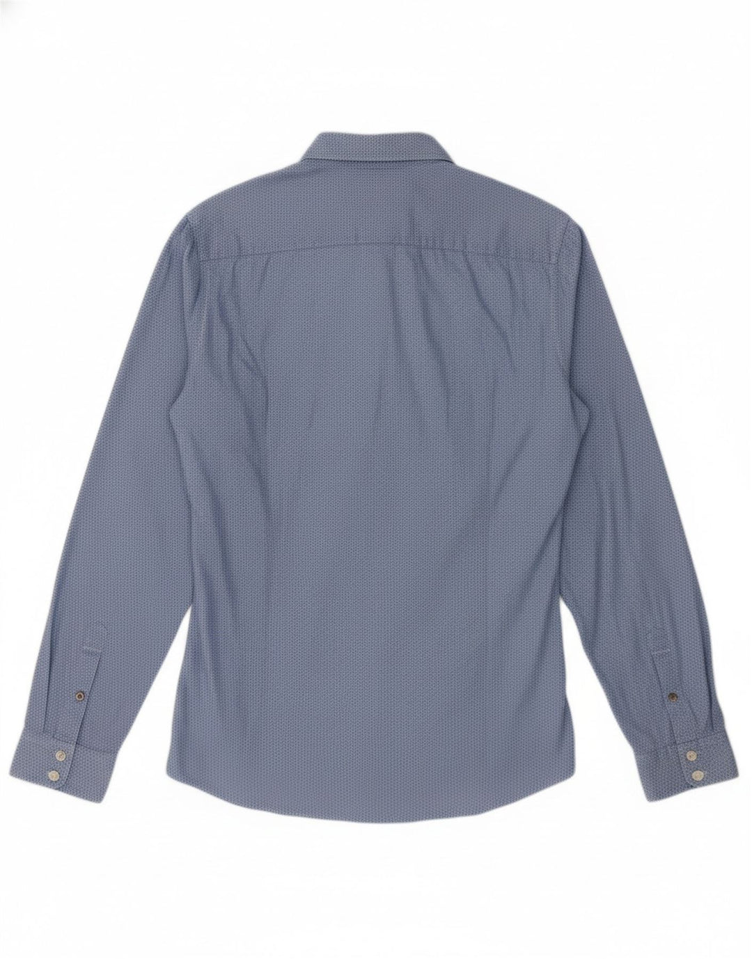 GUESS Mens Shirt UK 40 Medium Blue Geometric Cotton