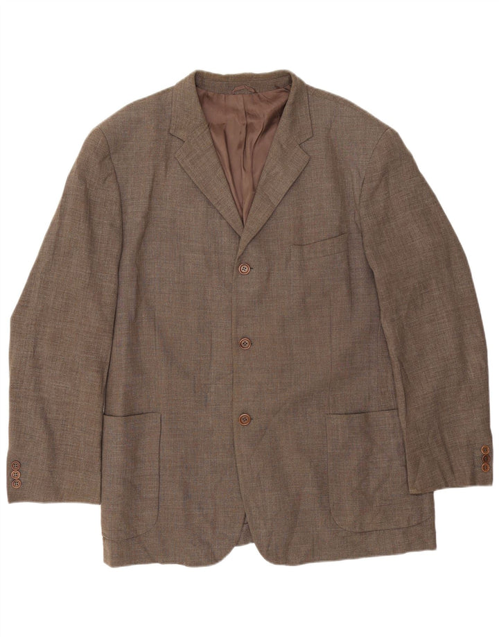 Massimo Dutti Herren-Blazerjacke mit 3 Knöpfen, EU 46, kleine graue Wolle