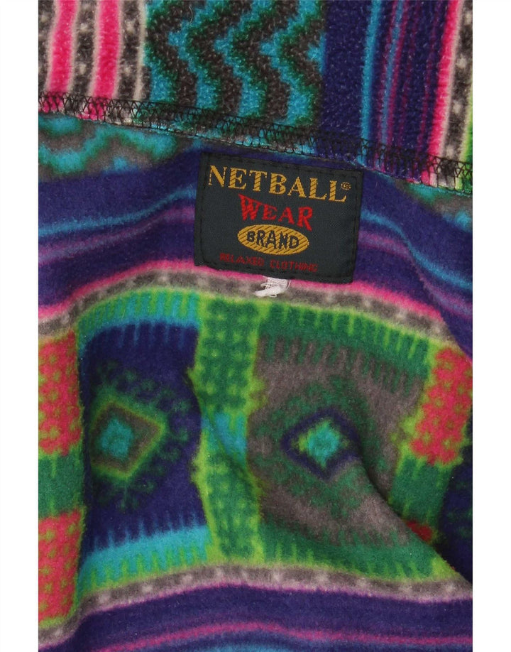 Vintage Herren-Fleecepullover mit Reißverschluss, XL, mehrfarbig, geometrisch