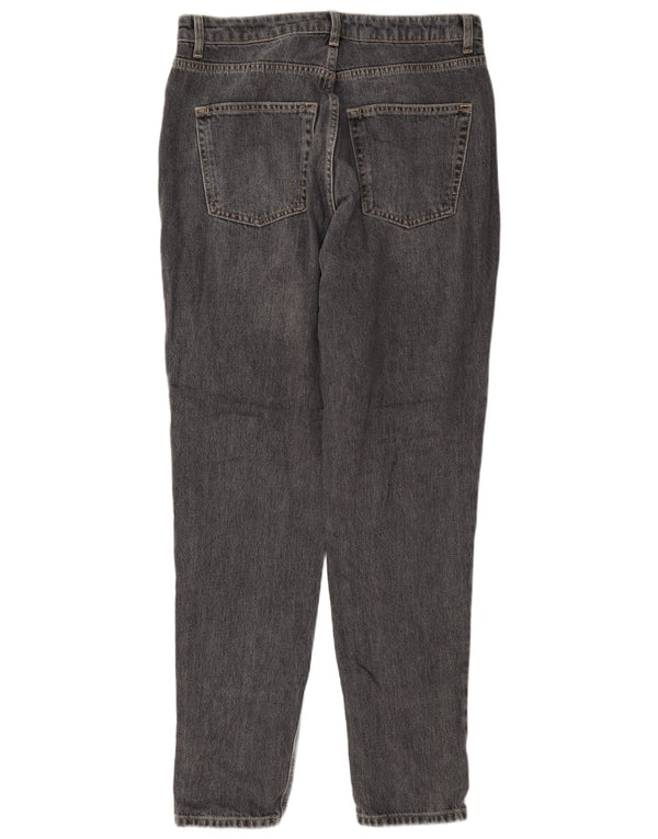 Topshop Damen Mom Tapered Jeans UK 14 Large W32 L36 Graue Baumwolle
