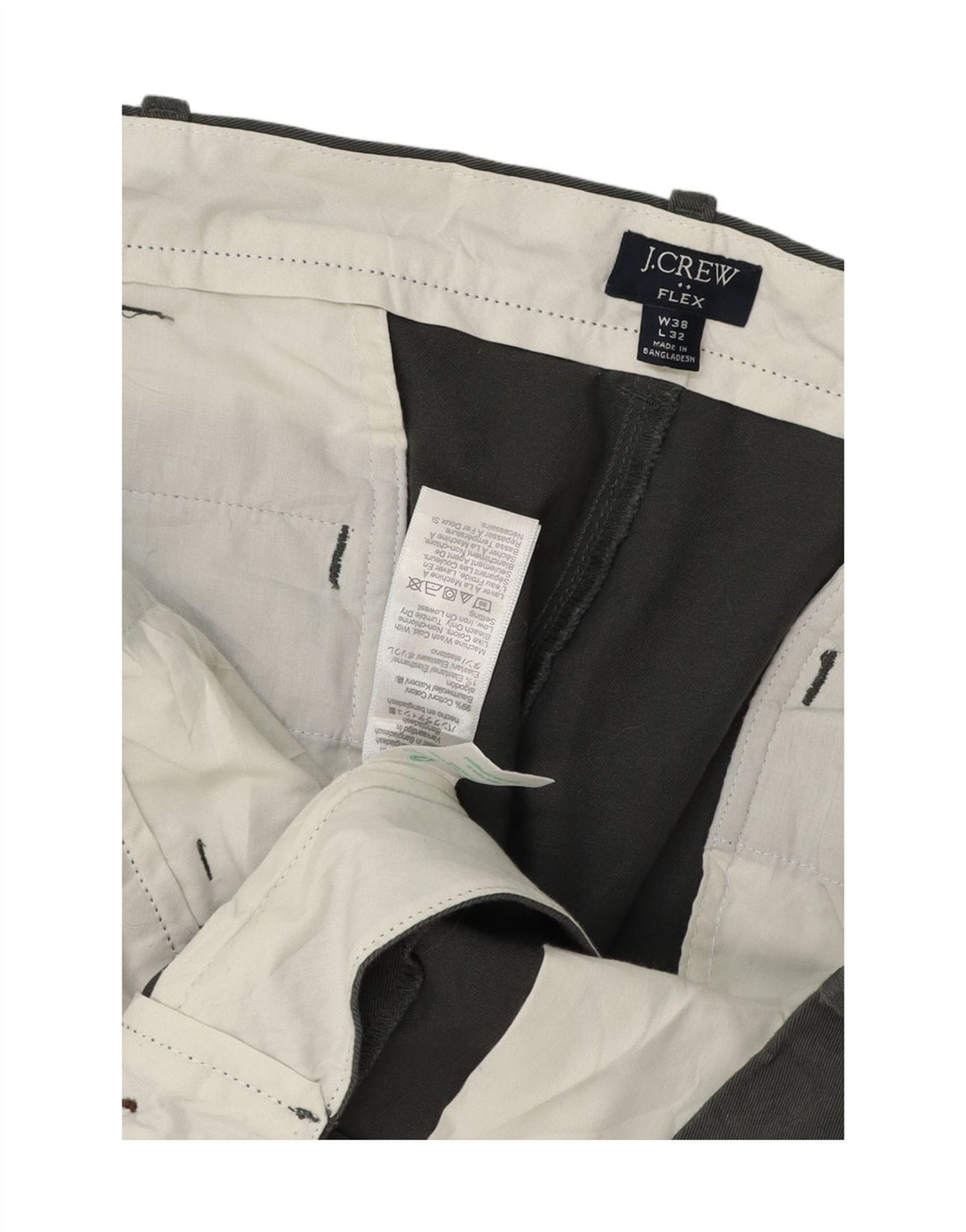 J. CREW Mens Flex Straight Chino Trousers W38 L32 Grey Cotton Vintage J. Crew and Second-Hand J. Crew from Messina Hembry 