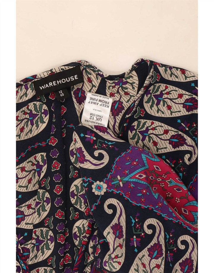 Warehouse Damen-Kaftan-Kleid, Größe M, mehrfarbig, Paisley-Seide, UK-Größe 42