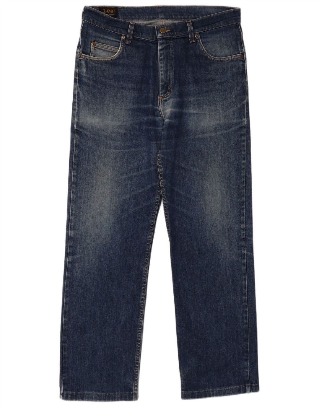 Lee Herren Straight Jeans W34 L30 Blaue Baumwolle