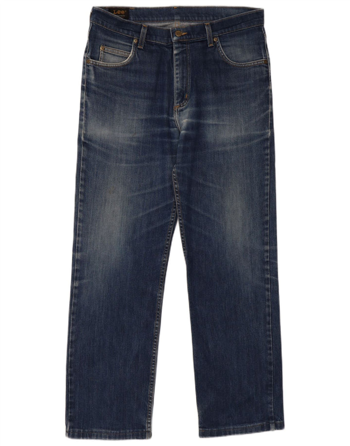 Lee Herren Straight Jeans W34 L30 Blaue Baumwolle