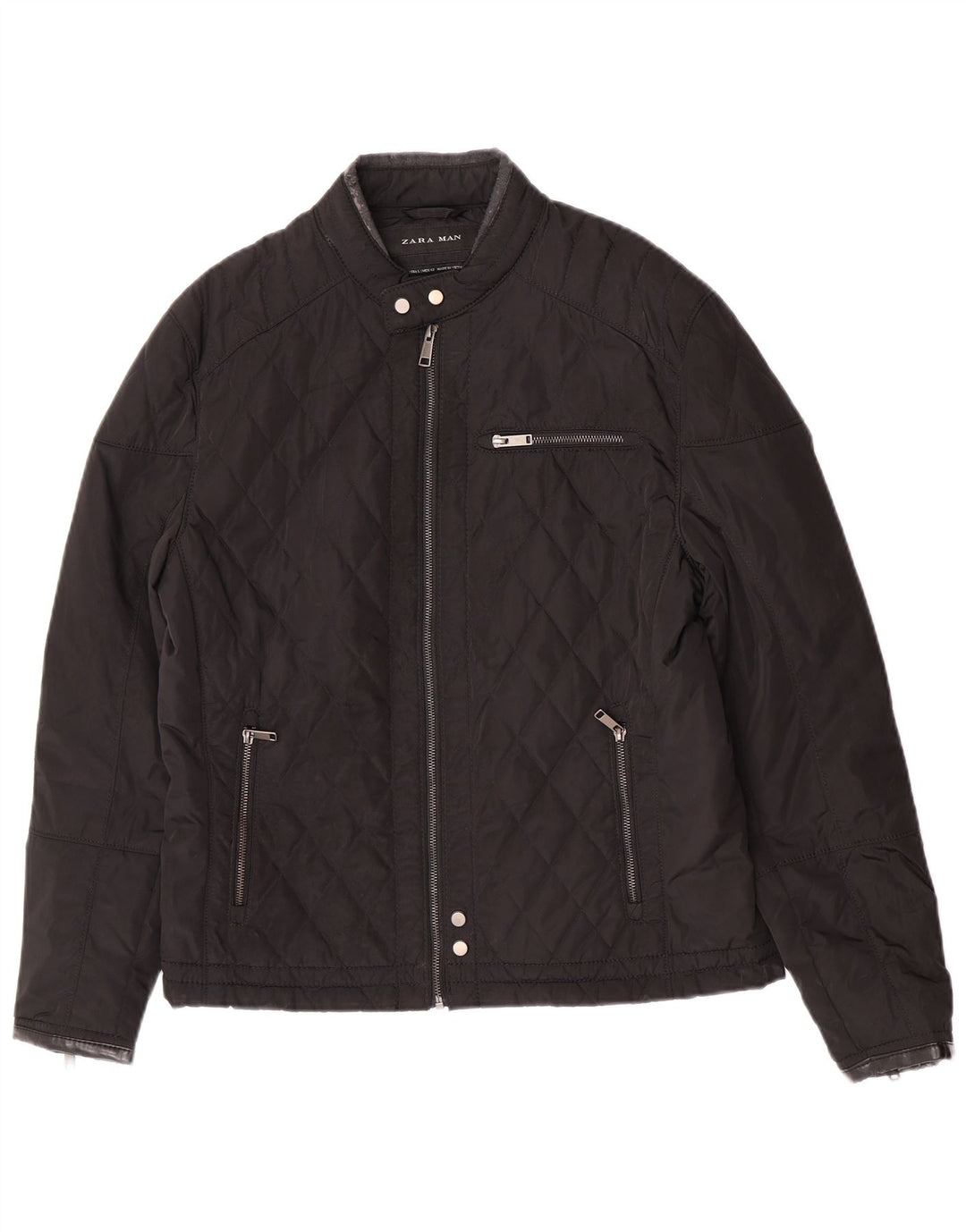 Zara Herren Steppjacke UK 40 Large Schwarz Polyester
