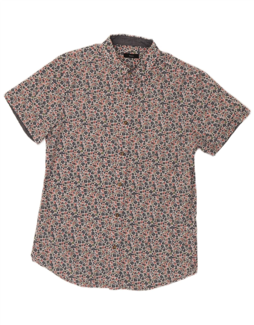 M&Co Herren-Kurzarmhemd, klein, mehrfarbig, Blumenmuster, Baumwolle