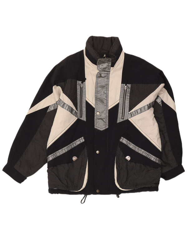 Fila Herren-Skijacke mit Kapuze, IT 56 3XL, Marineblau, Farbblock