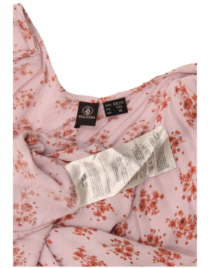 Volcom Damen Neckholder-Top UK 20 2XL Rosa Blumenviskose