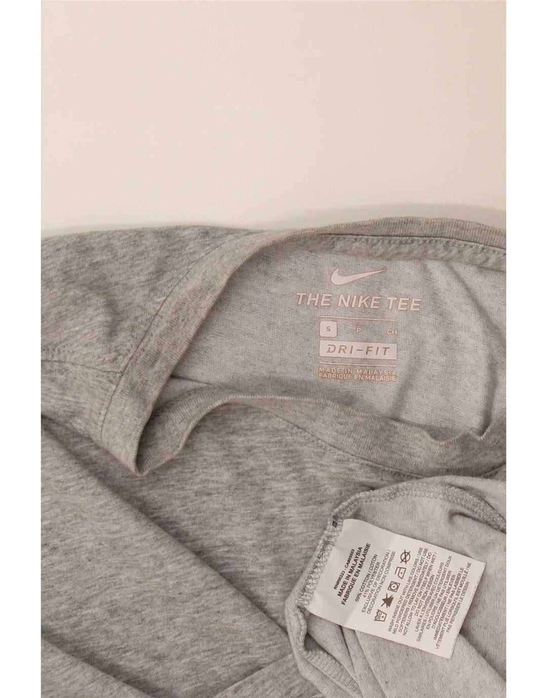 Nike Herren Dri Fit T-Shirt Top Small Grau Baumwolle
