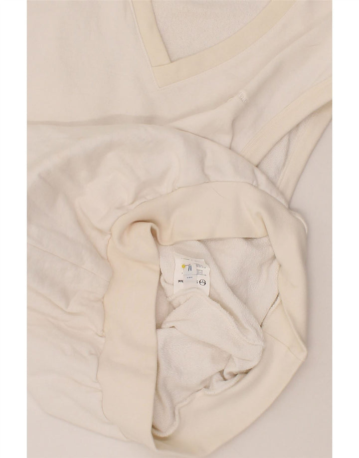 SERGIO TACCHINI Womens Sleeveless Sweatshirt Jumper UK 14 Medium White Vintage Sergio Tacchini and Second-Hand Sergio Tacchini from Messina Hembry 