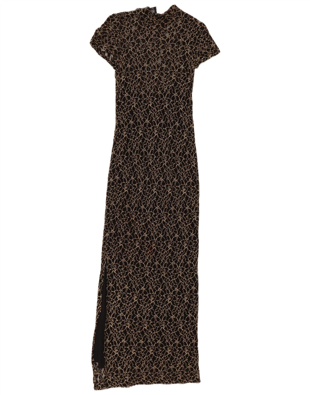 WALLIS Petite Spitzen-Maxikleid für Damen, Größe S, Schwarz, Viskose mit Blumenmuster