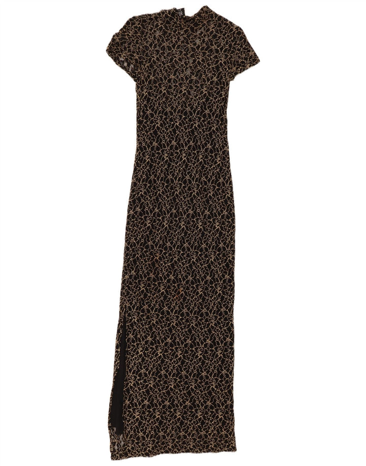 WALLIS Petite Spitzen-Maxikleid für Damen, Größe S, Schwarz, Viskose mit Blumenmuster