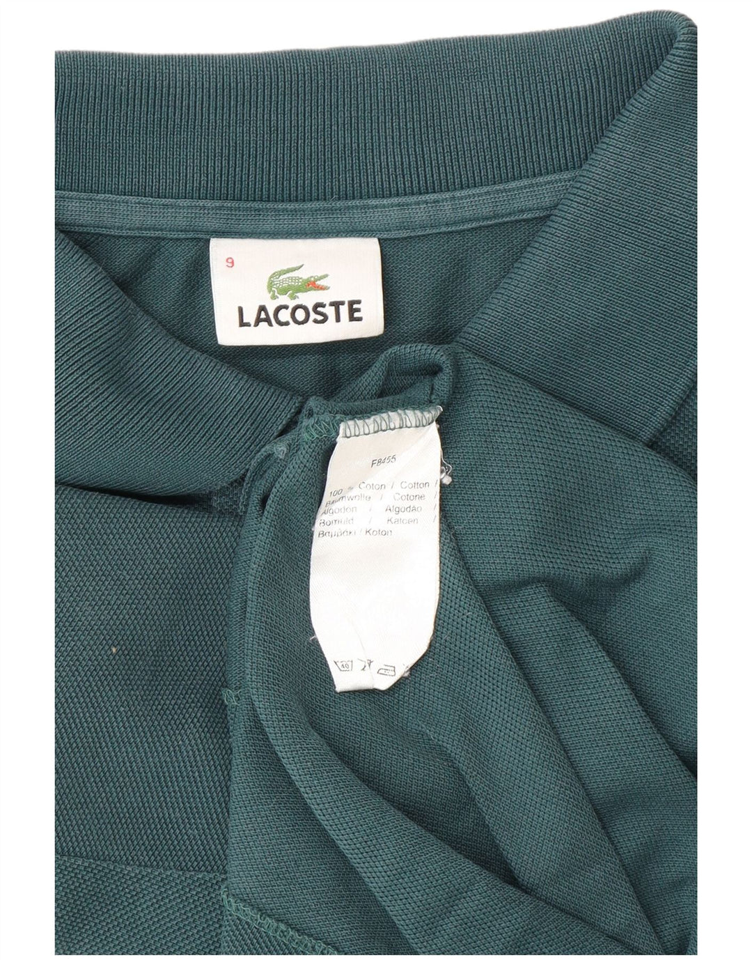 LACOSTE Herren Poloshirt Größe 9 4XL Grüne Baumwolle