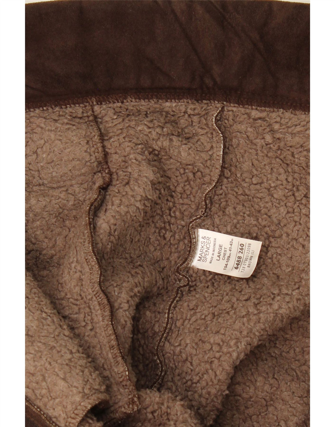 MARKS & SPENCER Herren Sherpa Jacke UK 41/43 Großes braunes Polyester
