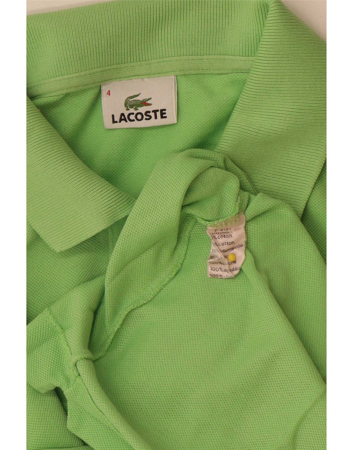 Lacoste Herren-Poloshirt, Größe 4, mittelgrüne Baumwolle