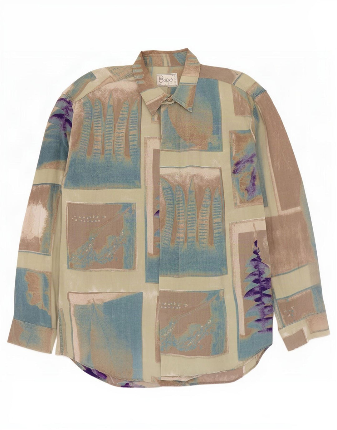 BOOGIE Herren-Hemd, groß, blau, Patchwork