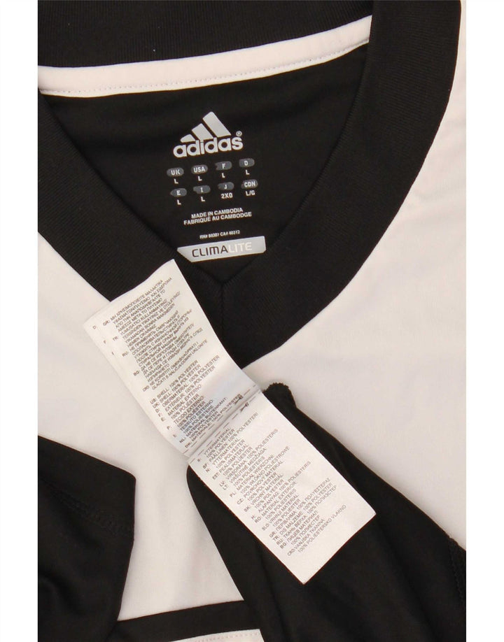Adidas Herren Climalite T-Shirt Top Large Schwarz Colourblock Polyester