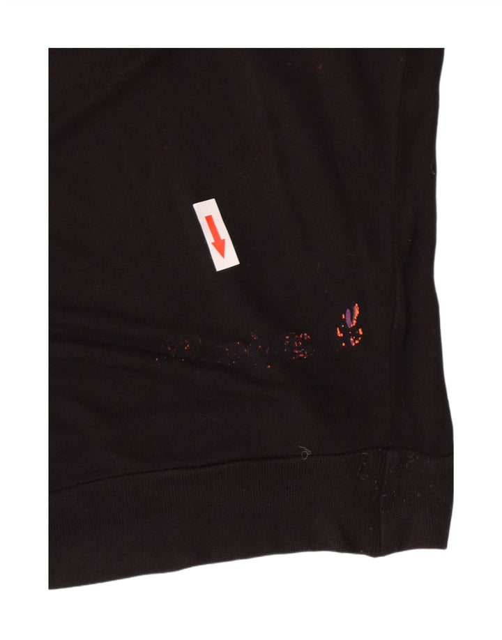 Desigual Damen-Bluse mit Fledermausärmeln, UK-Gr. 46, groß, schwarz, geblümt
