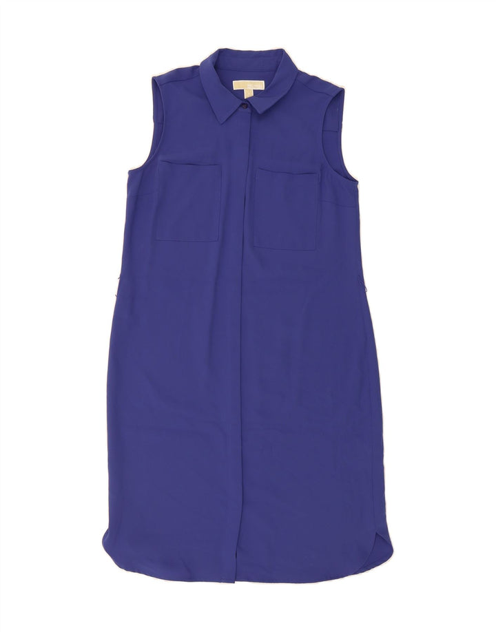 MICHAEL KORS Womens Sleeveless Shirt Dress US 8 Medium Blue Polyester Vintage Michael Kors and Second-Hand Michael Kors from Messina Hembry 