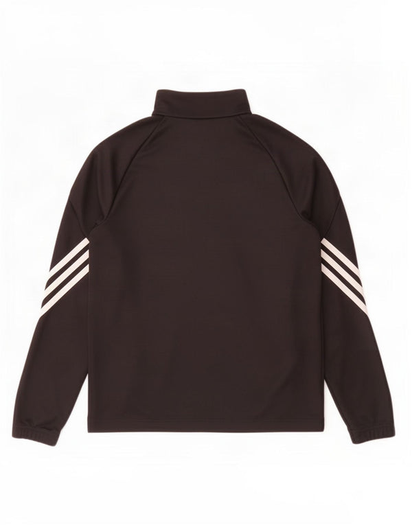 Adidas Jungen Climalite Zip Neck Pullover Trainingsanzug Top 11-12 Jahre Schwarz