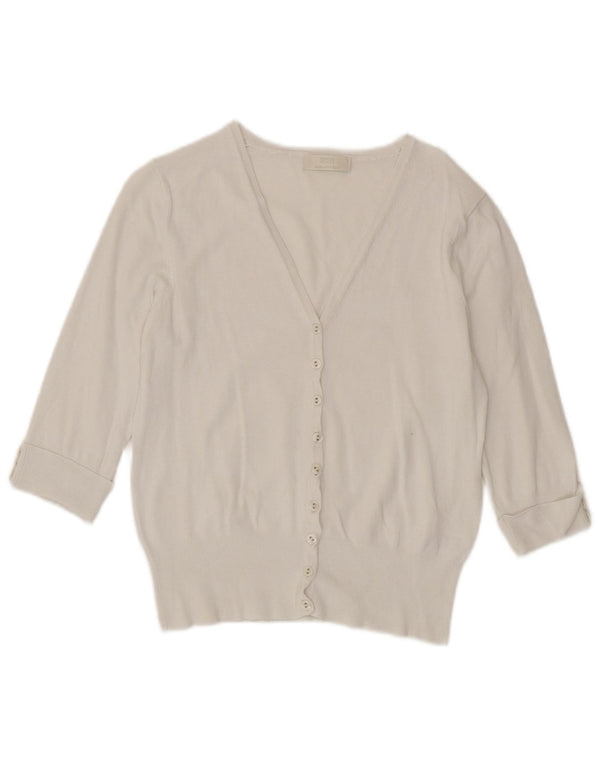 Marks & Spencer Damen Crop 3/4-Ärmel-Cardigan-Pullover UK 12 Mittelweiß