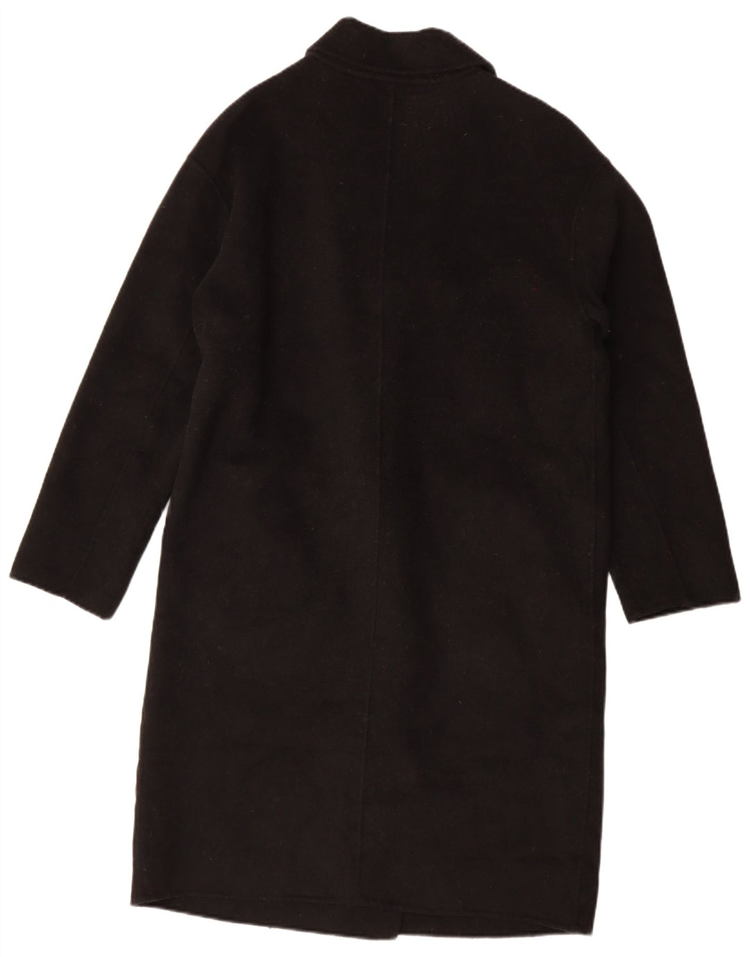 Zara Damen Übergroßer zweireihiger Mantel UK 10 Small Schwarze Wolle