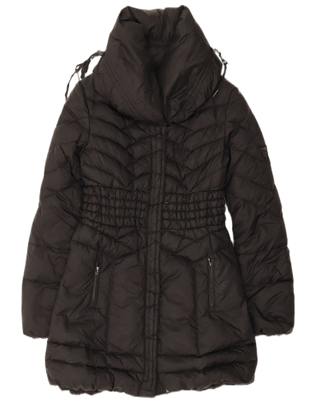 Guess Wattierter Damenmantel UK 8 Small Schwarz Polyester