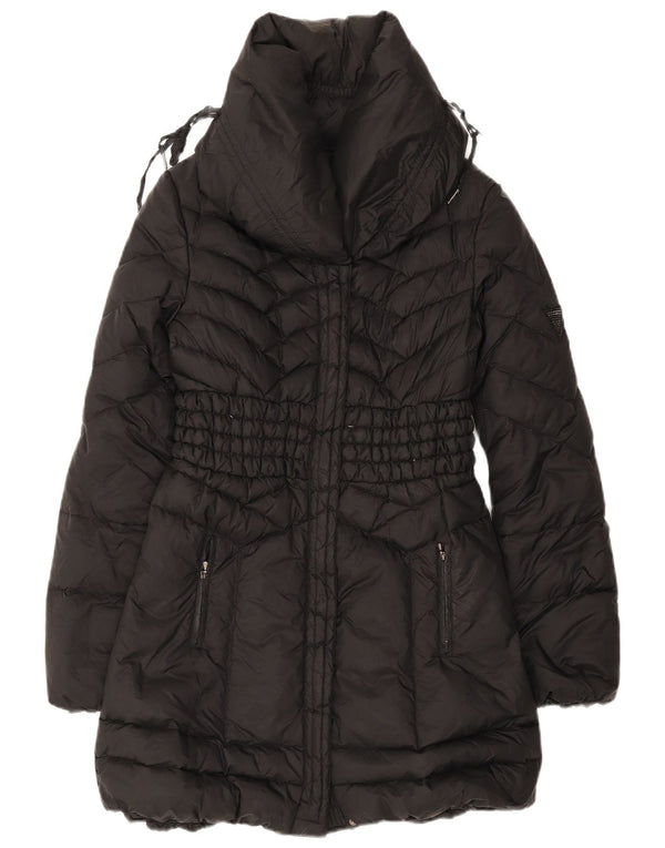 Guess Wattierter Damenmantel UK 8 Small Schwarz Polyester