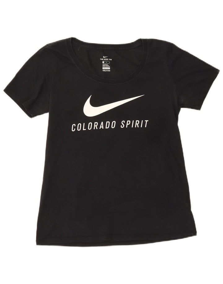 NIKE Damen Colorado Spirit Graphic T-Shirt Top UK 12 Mittelschwarze Baumwolle