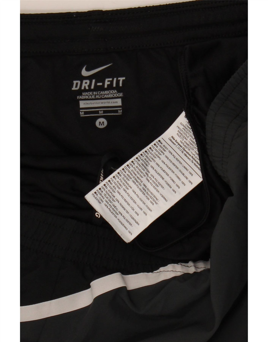 Nike Damen Dri Fit Sport Shorts UK 14 Medium Schwarz Polyester