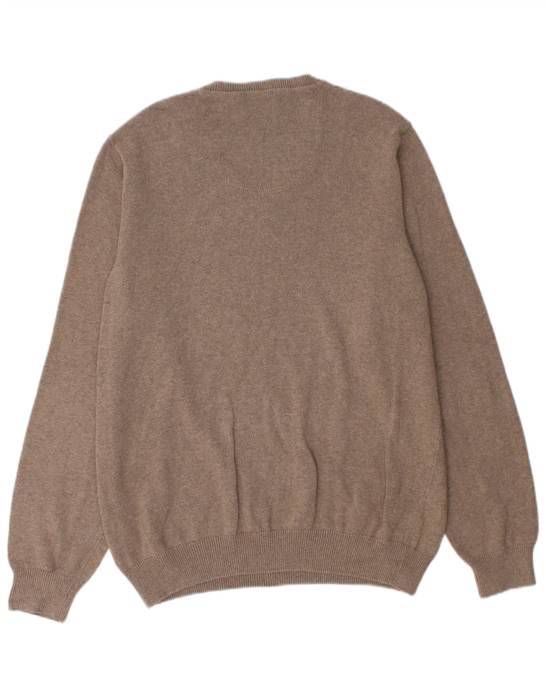 Marks & SPENCER Herren-Pullover mit normaler Passform, V-Ausschnitt, groß, braune Baumwolle