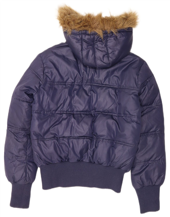 Lee Wattierte Damenjacke mit Kapuze, UK 16, Größe L, Marineblau, Polyester