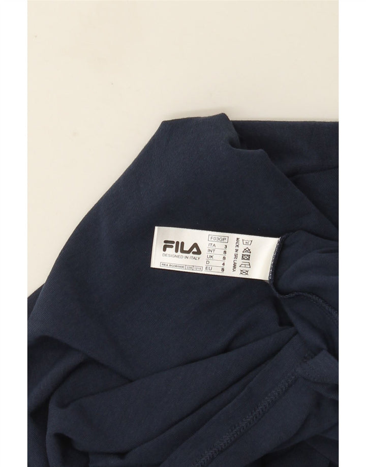 Fila Herren T-Shirt Top Small Marineblau Baumwolle