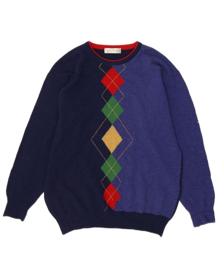 Marks & Spencer Herren-Pullover mit Rundhalsausschnitt, mittleres Marineblau