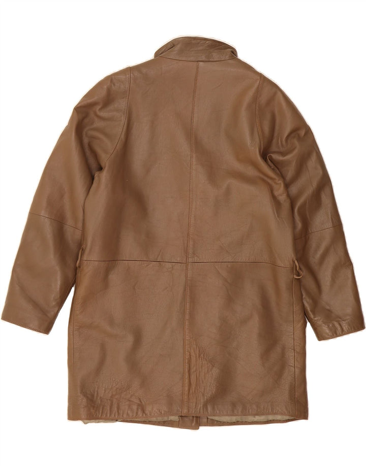 VINTAGE Womens Leather Coat UK 12 Medium Brown Vintage Vintage and Second-Hand Vintage from Messina Hembry 